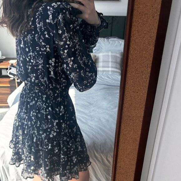 Lulus Navy Blue Floral Print Dress - Picture 5 of 6